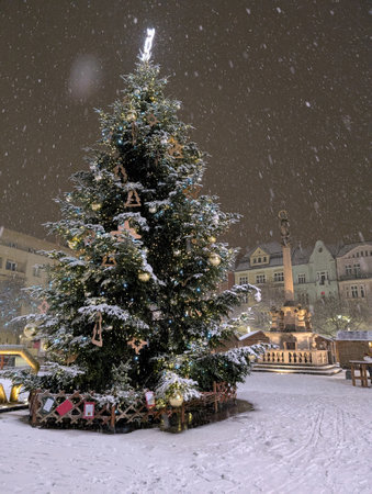 Ostrava city Christmas at Masaryk Square in the Decemberの写真素材
