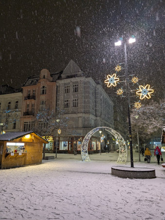 Ostrava city Christmas at Masaryk Square in the Decemberの写真素材