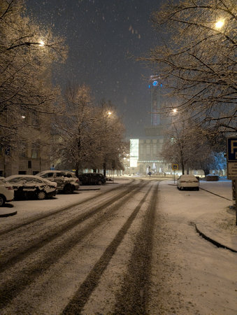 winter Ostrava city in the Decemberの写真素材
