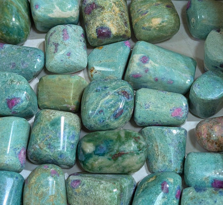 ruby and ziosite collection as very nice mineral backgroundの写真素材