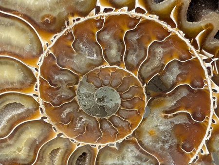 ammonite fossil animal as very nice backgroundの写真素材