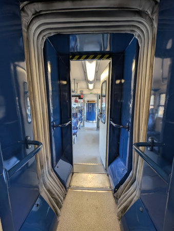 small Czech train interior as nice transportation backgroundの写真素材