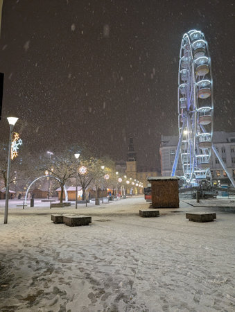 winter Ostrava city Christmas in the Decemberの写真素材