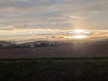 sunset in the Czech country as a very nice backgroundの写真素材