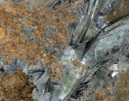antimonite mineral texture as nice natural backgroundの写真素材