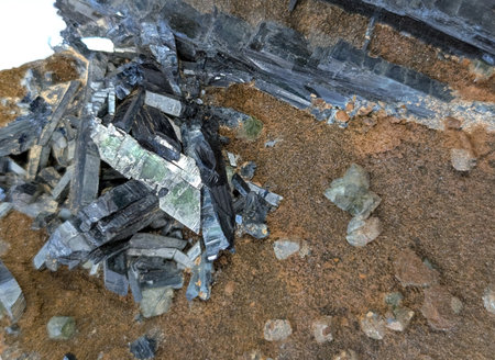 antimonite mineral texture as nice natural backgroundの写真素材
