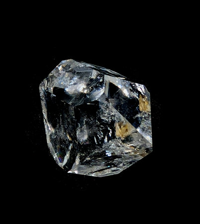 herkimed diamnod mineral isolated on the black backgroundの写真素材