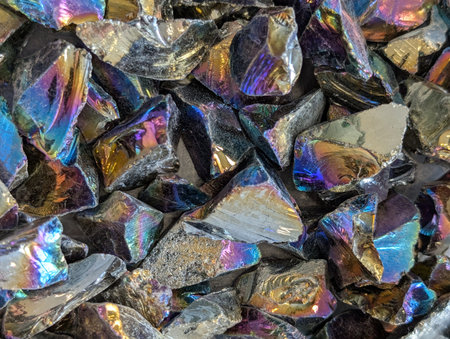 rainbow color obsidian collection as very nice backgroundの写真素材