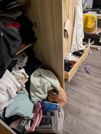 big disorder in the clothes as a lifestyle problemの写真素材