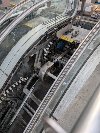 escalator out of order as technology backgroundの写真素材