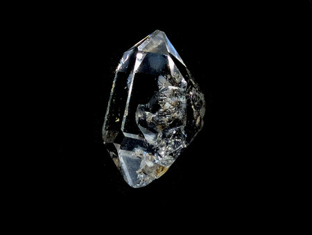 herkimed diamnod mineral isolated on the black backgroundの写真素材