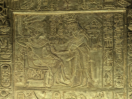 golden egyptian hieroglyphics as nice history texture