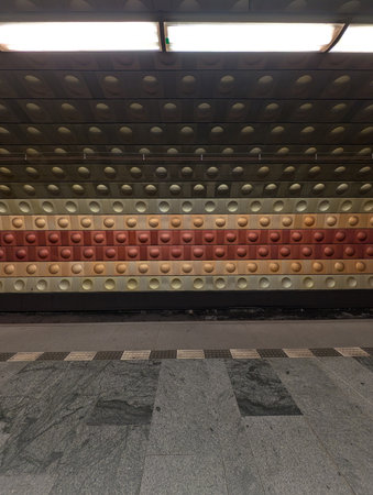 detail of Prague metro station as very nice backgroundの写真素材