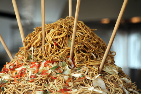 fresh china noodles as very nice food background