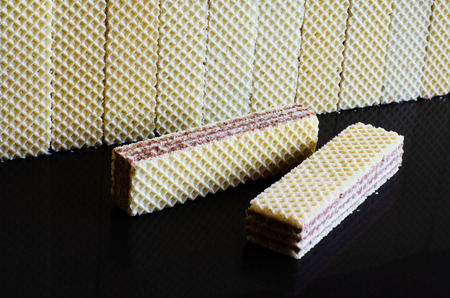 An arrangement of tasty dessert wafers makes a feast for the eyes.の写真素材