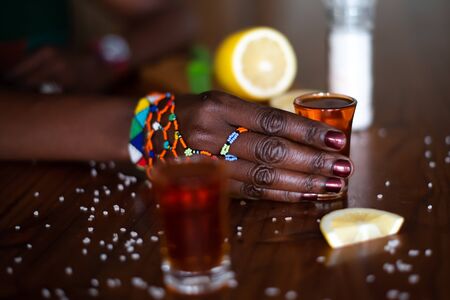 Break out the shot glasses, salt and lemon, barman, it's shooter timeの写真素材