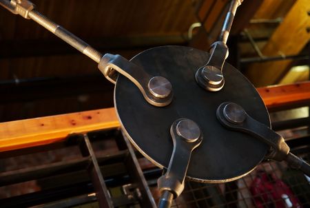 nuts and bolts in an old buildingの写真素材