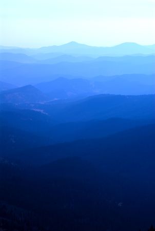 The Rocky Mountains shot with blue hazy filter.の写真素材