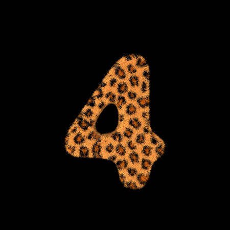 Illustration 3D Rendering Creative Illustration Leopard Print Furry Number 4