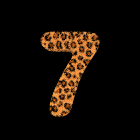 Illustration 3D Rendering Creative Illustration Leopard Print Furry Number 7の写真素材