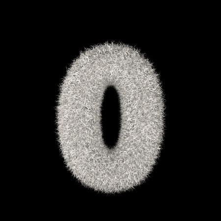 Illustration 3D Rendering Creative Illustration White Furry Number 0の写真素材