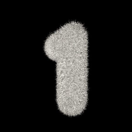 Illustration 3D Rendering Creative Illustration White Furry Number 1の写真素材