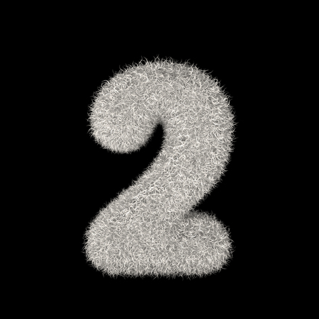 Illustration 3D Rendering Creative Illustration White Furry Number 2の写真素材