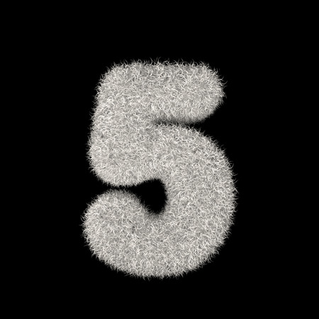 Illustration 3D Rendering Creative Illustration White Furry Number 5の写真素材