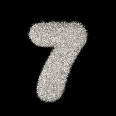 Illustration 3D Rendering Creative Illustration White Furry Number 7の写真素材