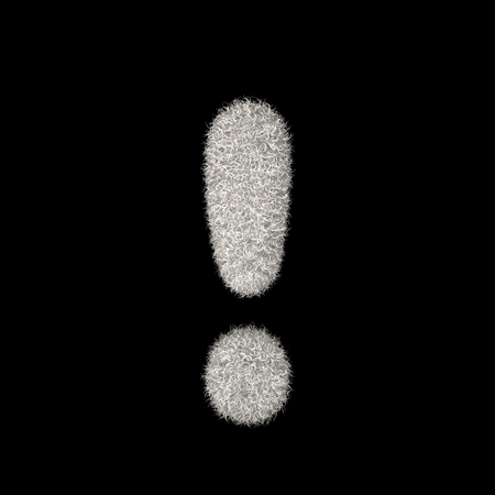 Illustration 3D Rendering Creative Illustration White Furry Symbol Exclamation Markの写真素材