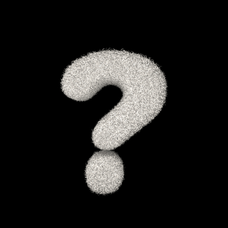 Illustration 3D Rendering Creative Illustration White Furry Symbol Question Markの写真素材