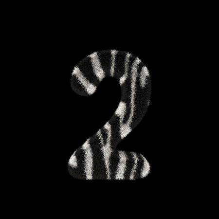 Illustration 3D Rendering Creative Illustration Zebra Print Furry Number 2の写真素材