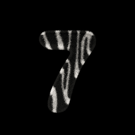 Illustration 3D Rendering Creative Illustration Zebra Print Furry Number 7の写真素材