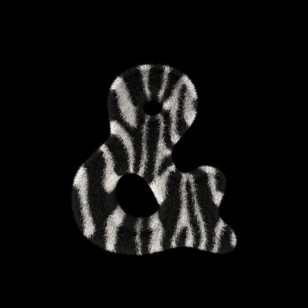 Illustration 3D Rendering Creative Illustration Zebra Print Furry Symbol Ampersandの写真素材