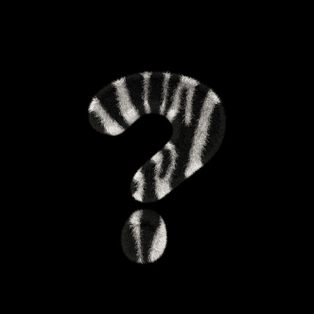 Illustration 3D Rendering Creative Illustration Zebra Print Furry Symbol Question Markの写真素材