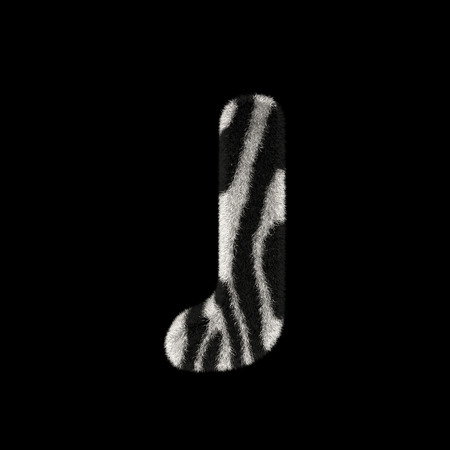 Illustration 3D Rendering Creative Illustration Zebra Print Furry Letter Jの写真素材