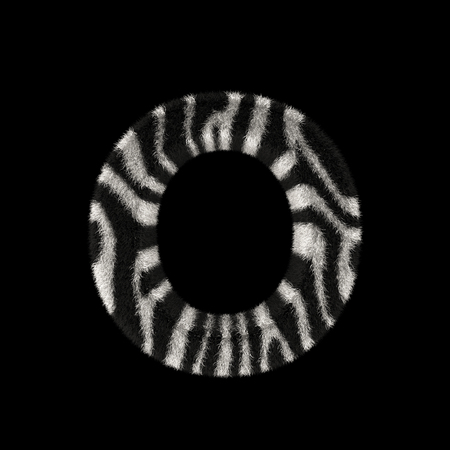 Illustration 3D Rendering Creative Illustration Zebra Print Furry Letter Oの写真素材