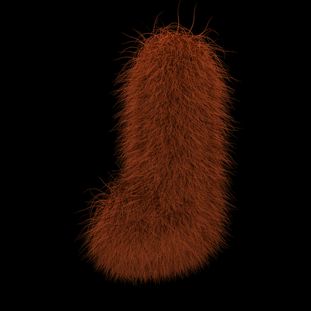 Illustration 3D Rendering Creative Illustration Ginger Orangutan Furry Letter Jの写真素材