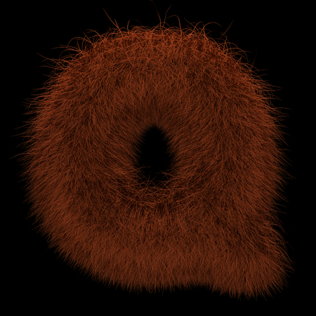 Illustration 3D Rendering Creative Illustration Ginger Orangutan Furry Letter Qの写真素材