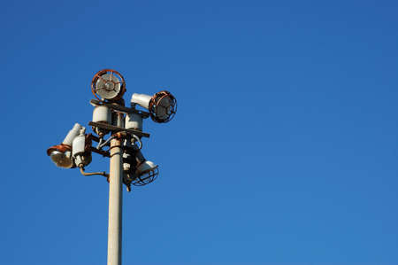 Lamppost with blue sky backgroundの写真素材
