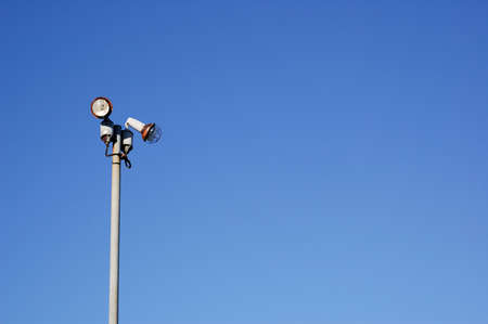 Lamppost with blue sky backgroundの写真素材