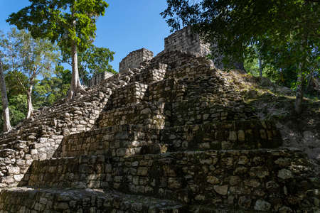 Amazing Mayan architecture ruins, great Calakmul pyramid, awesome Mexico latin pre Hispanic culture, holiday Campeche summer trip, archeology postcardの写真素材