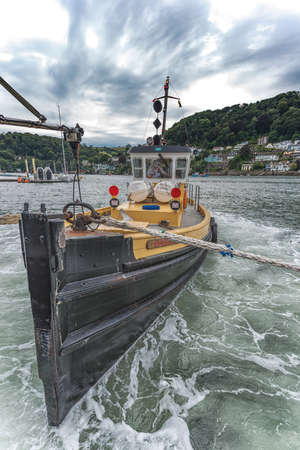 Tug that tows the Lower ferry across the River Dart between Kingswear and Dartmouth, United States.のeditorial素材