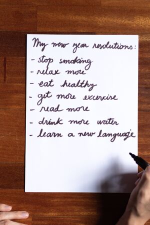 Everyone always sets goals for the new year that later many do not meetの写真素材