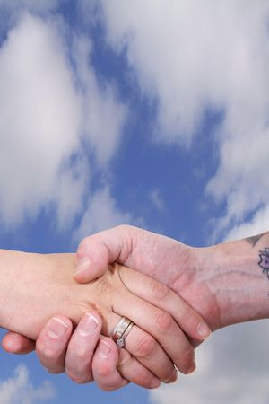 handshake outdoorsの写真素材