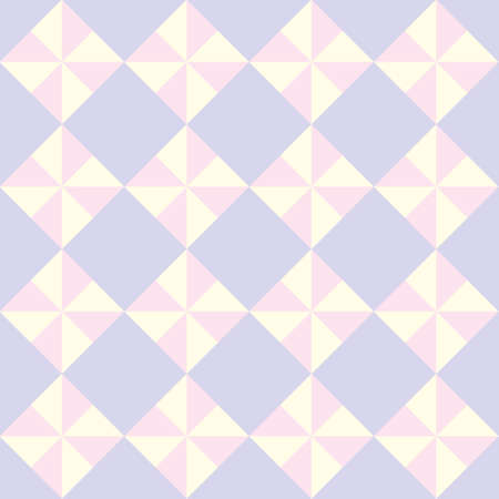 Triangle seamless pattern in pastel purple, pink and cream color. For textile, fabric, paper gift wrap, wallpaper, background, backdrop or printed design artwork. Vector illustration.のイラスト素材