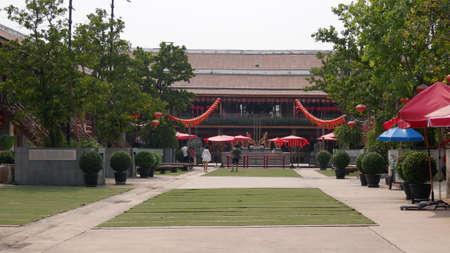 February 7 2021 - Bangkok, Thailand : Tourist attraction of Chinese culture, temple and architecture at Lhong 1919, Bangkok, Thailandのeditorial素材