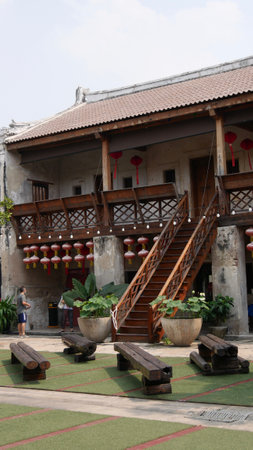 January 7 2021 - Bangkok, Thailand : a famous tourist attraction with Museum, historical architecture Chinese style at Lhong 1919のeditorial素材