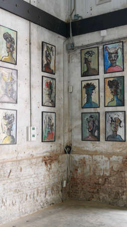 January 7 2021 - Bangkok, Thailand : Art gallery at LHONG 1919 Heritage, Bangkok, Thailandのeditorial素材