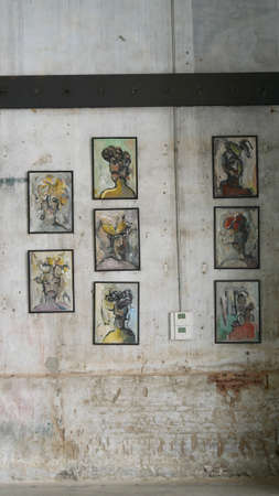 January 7 2021 - Bangkok, Thailand : Art gallery at LHONG 1919 Heritage, Bangkok, Thailandのeditorial素材